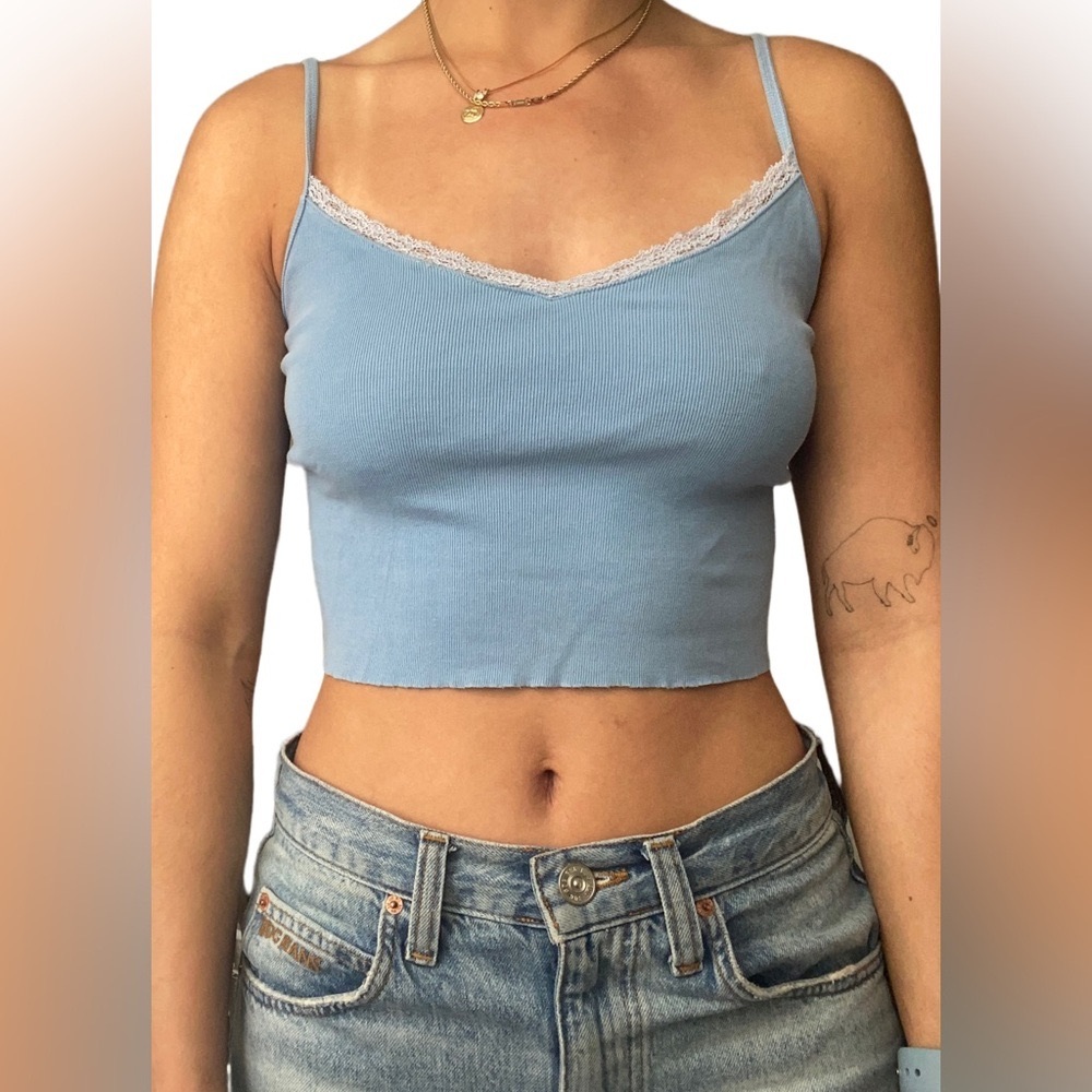 Brandy Melville Blue Lace Top